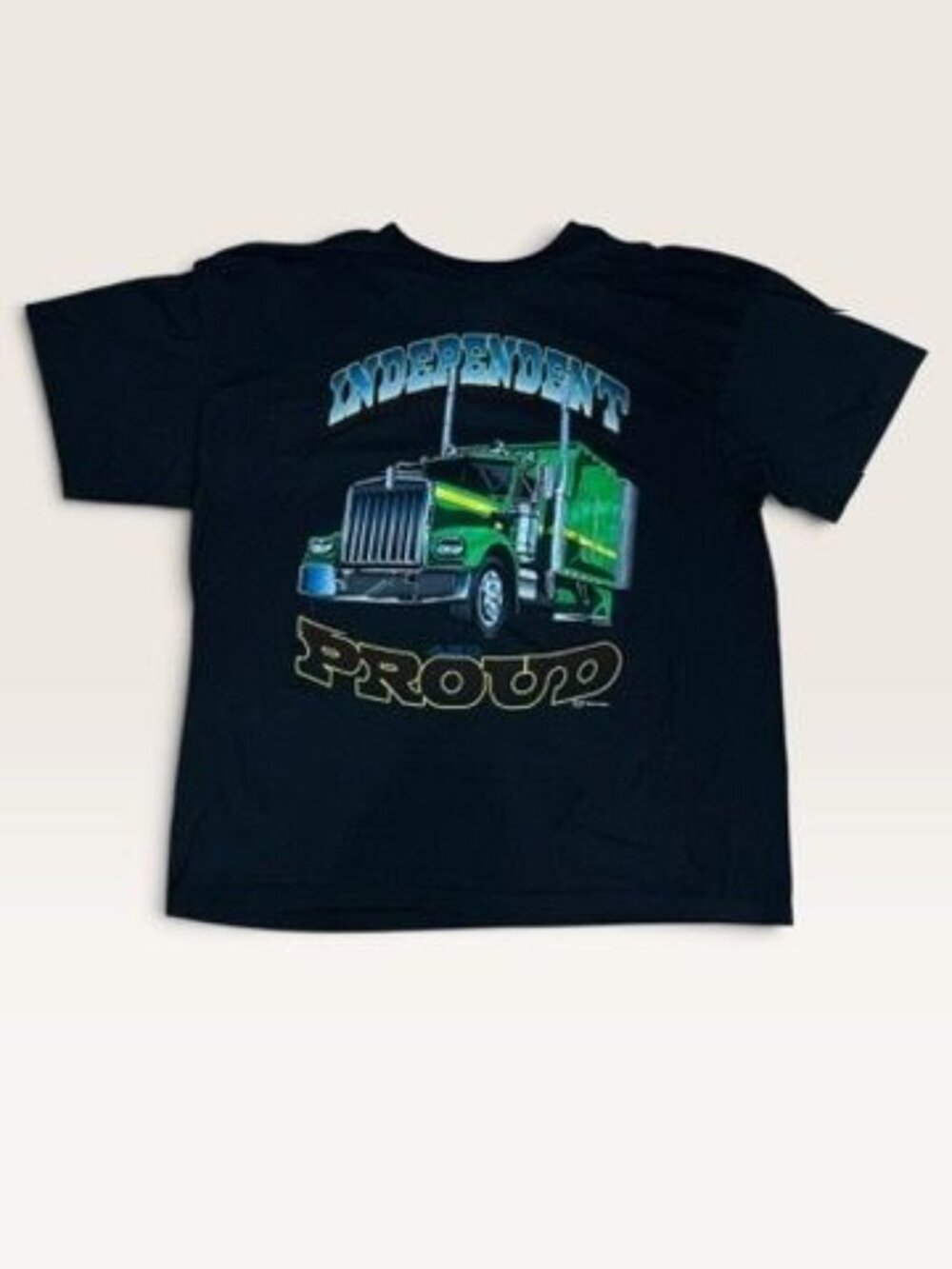 Signal Artwear Mens XL Independent Proud Semi Truck Black Vintage 1993